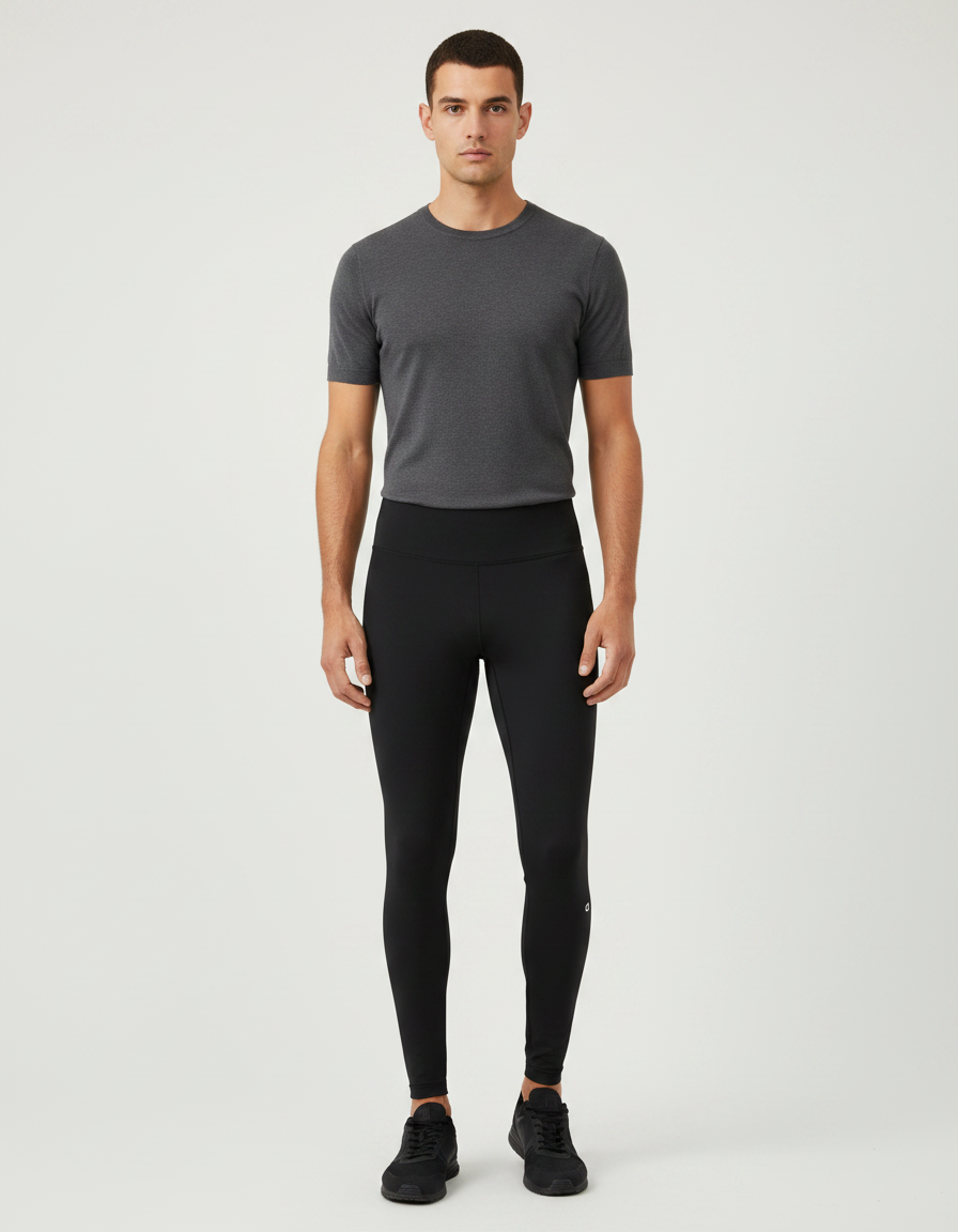 Pantalon Noir Moulant Sportif Homme Yoga Fitness - Polyester