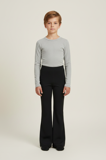 Pantalon Noir Évasé Fluide Enfant - Polyester
