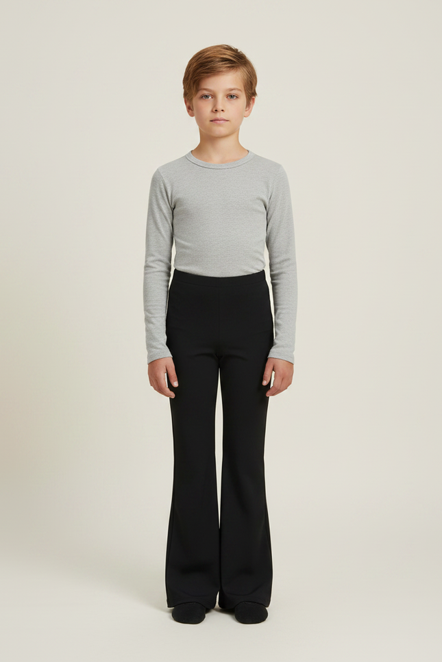 Pantalon Noir Évasé Fluide Enfant - Polyester
