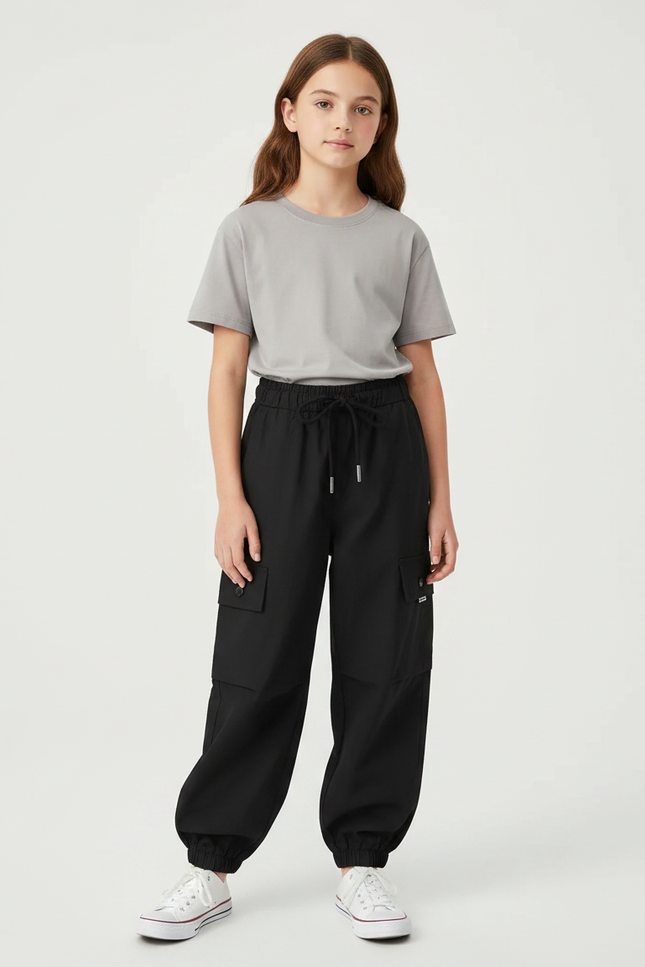 Pantalon Cargo Noir Large - Polyester