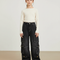 Pantalon Noir Cargo Ample Denim Multi-poches - Jean