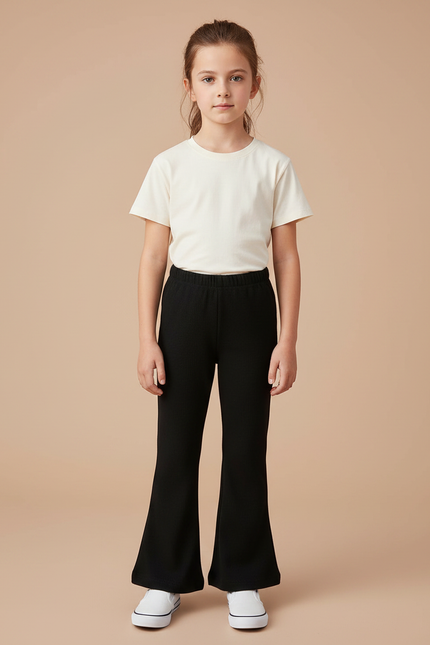 Pantalon Flare Noire - Maille