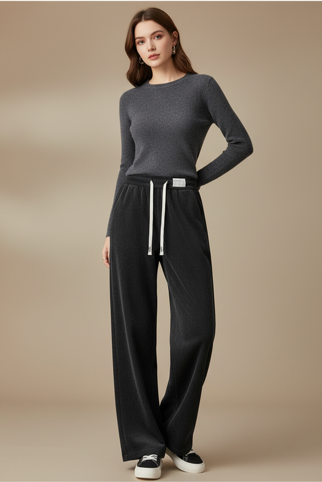 Pantalon Noir Dfcf - Cordé