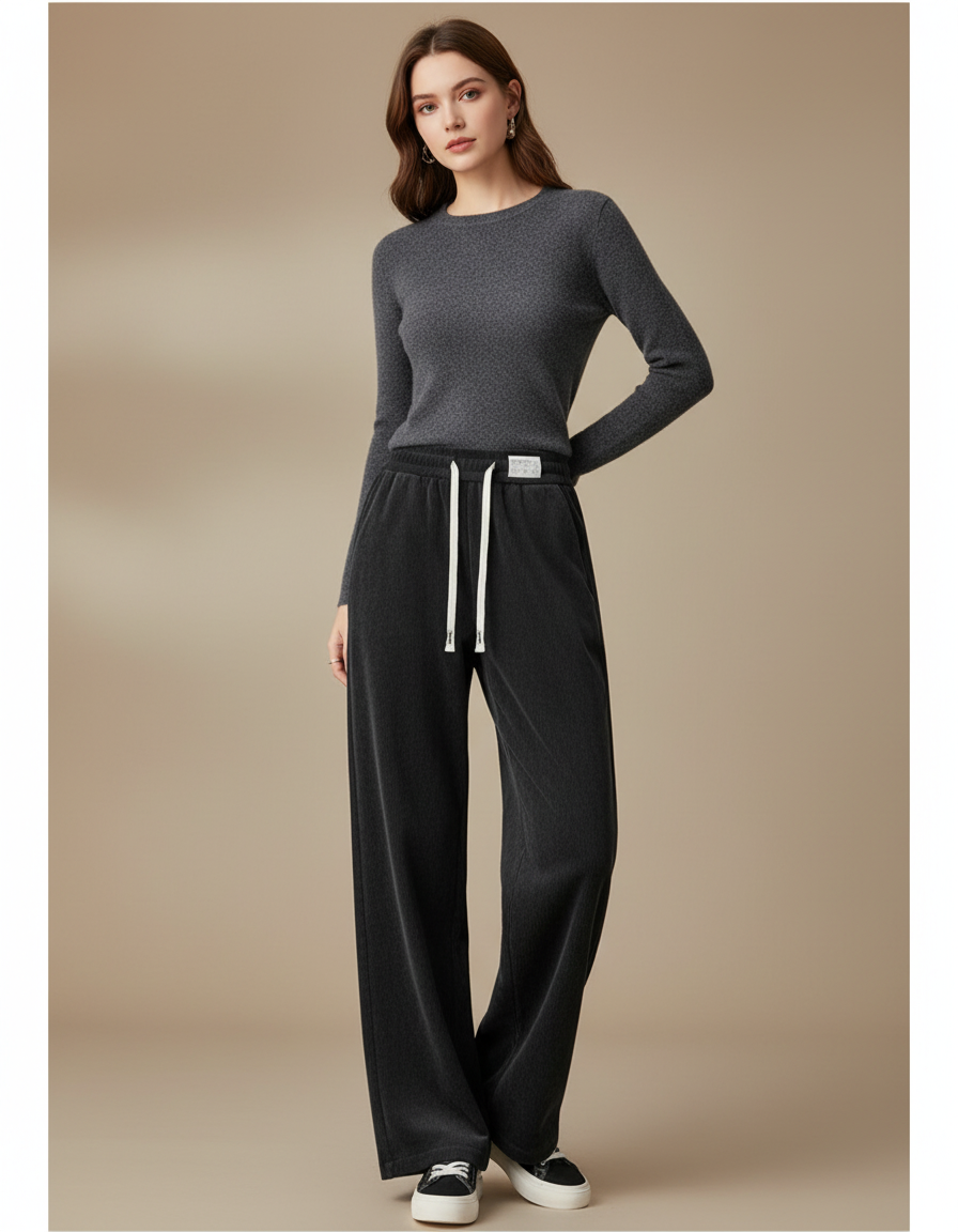 Pantalon Noir Dfcf - Cordé