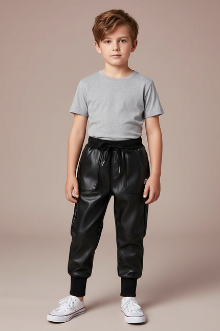 Pantalon Ciré Noir - Simili cuir
