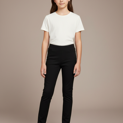 Pantalon Noir Skinny Stretch Enfant Fille - Gabardine