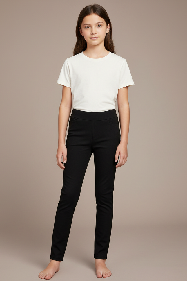 Pantalon Noir Skinny Stretch Enfant Fille - Gabardine