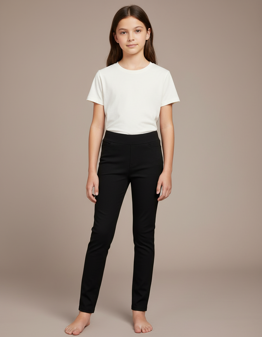 Pantalon Noir Skinny Stretch Enfant Fille - Gabardine