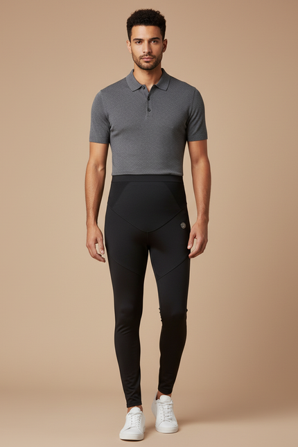Pantalon Noir Skinny Sport Homme Ajusté - Polyester