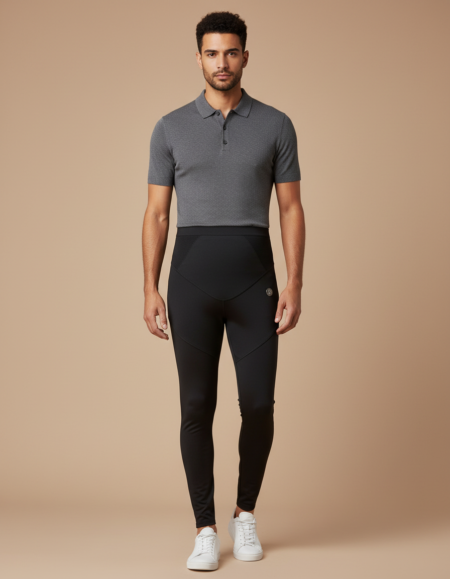 Pantalon Noir Skinny Sport Homme Ajusté - Polyester