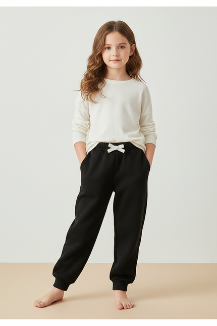 Pantalon Noir Coton - Molleton