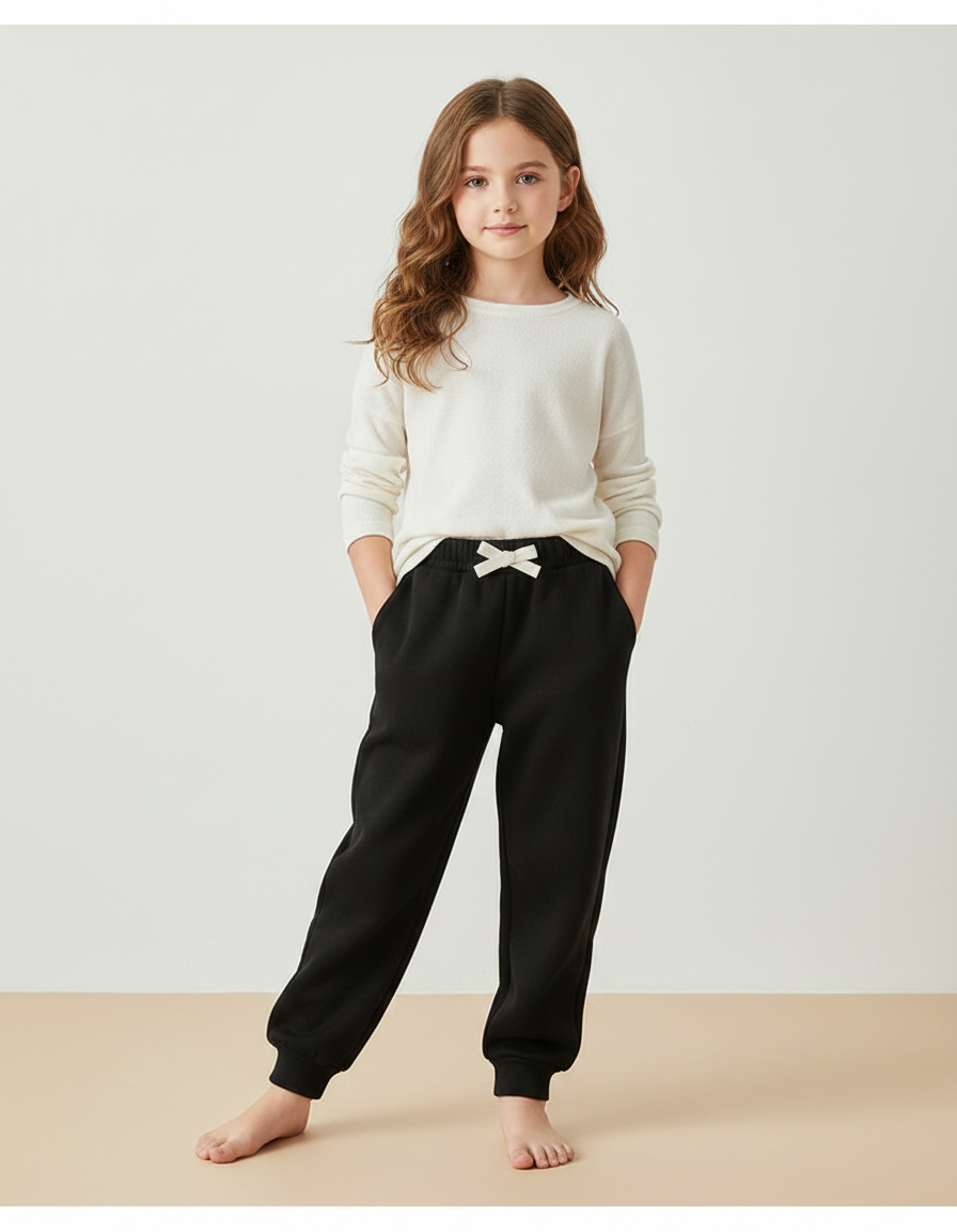 Pantalon Noir Coton - Molleton