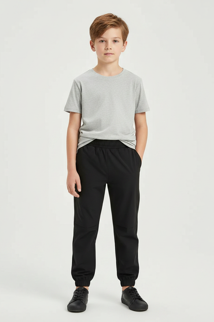 Pantalon Noir Jogging Enfant Coton Décontracté Sport - Polyester