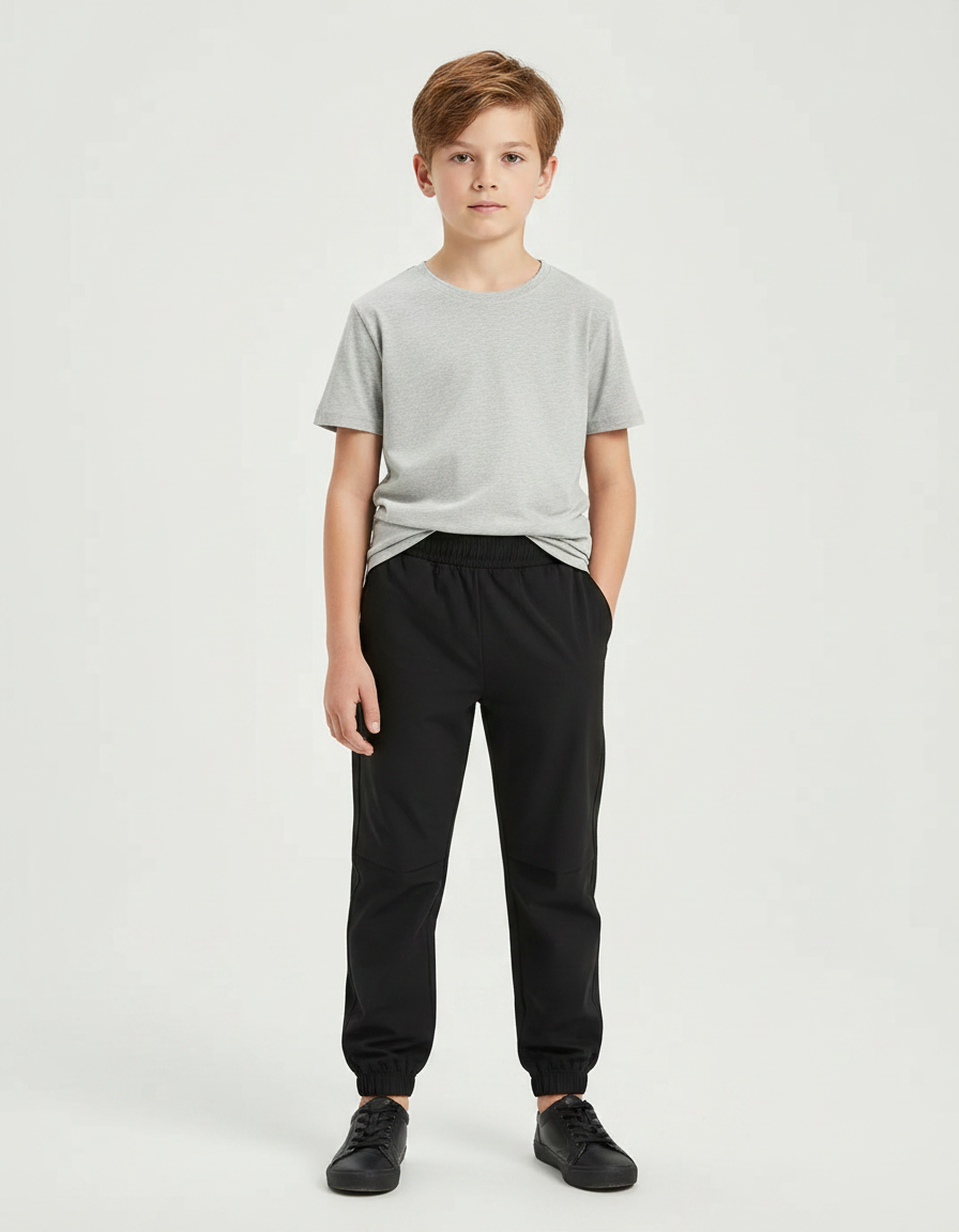 Pantalon Noir Jogging Enfant Coton Décontracté Sport - Polyester