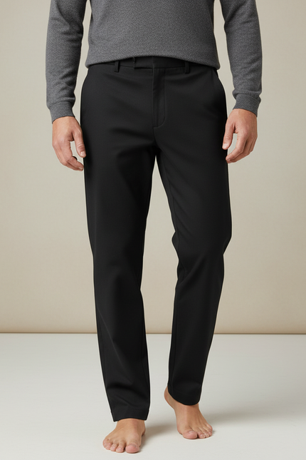 Pantalon Noir Droit Habillé Élégant Homme - Polyester