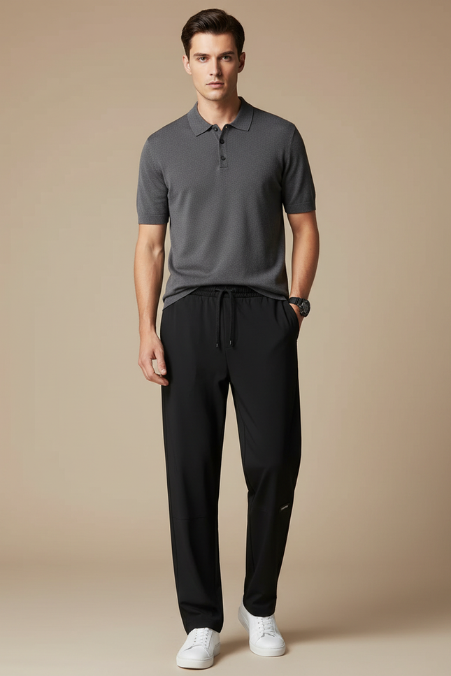Pantalon Noir Sport Ample Confortable Séchage Rapide Homme - Polyester