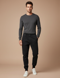 Pantalon Noir Jogger Cargo Décontracté Homme Coton