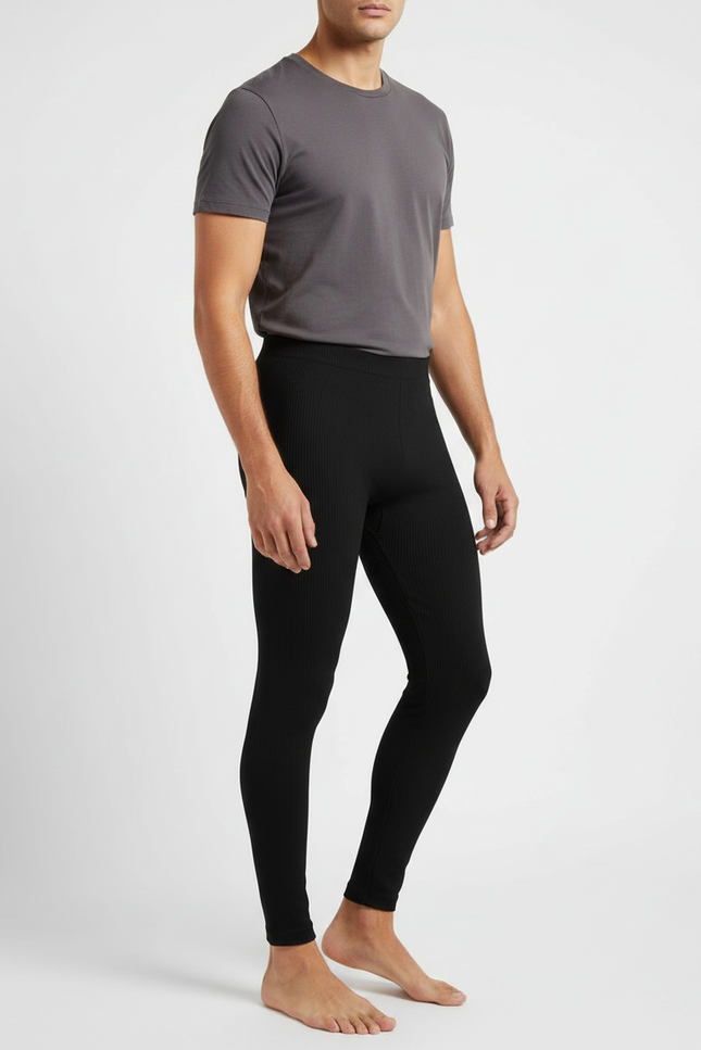 Pantalon Noir Côtelé Slim Basique Homme - Maille
