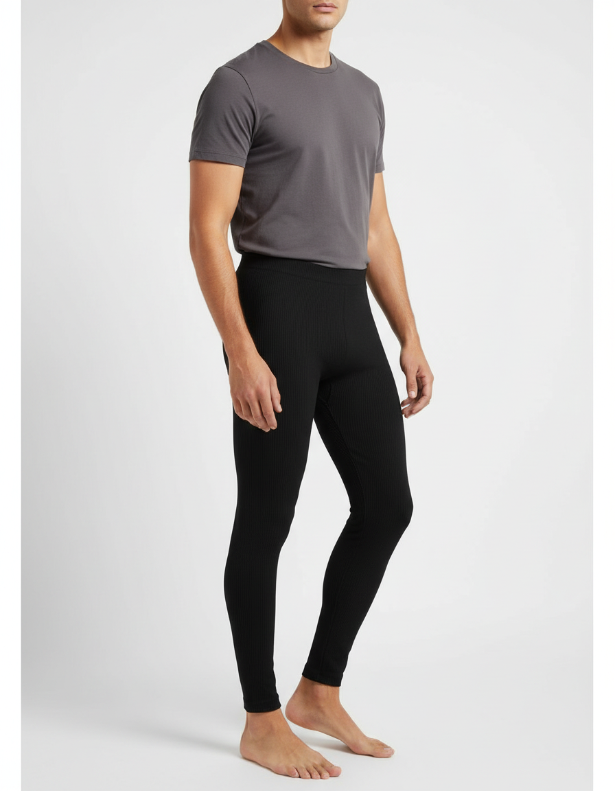 Pantalon Noir Côtelé Slim Basique Homme - Maille