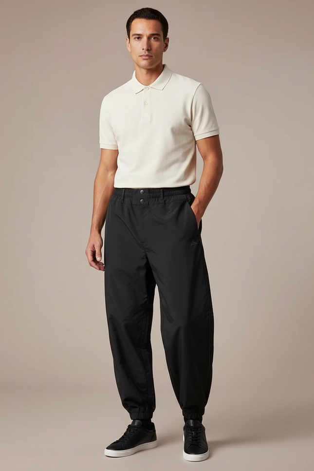 Pantalon Noir Ample Décontracté Homme Élastiqué - Polyester