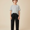 Pantalon Noir Ample Coton Plissé Garçon - Toile
