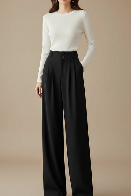 Pantalon Palazzo Noir - Polyester