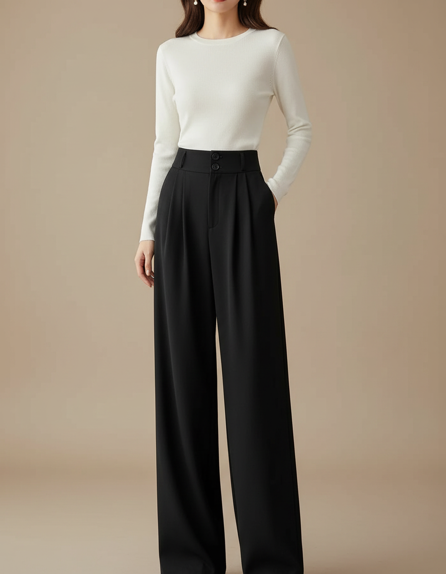 Pantalon Palazzo Noir - Polyester