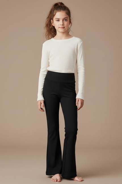 Pantalon Évasé Noir - Maille