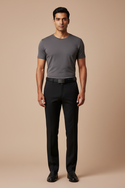 Pantalon De Smoking Noir - Gabardine
