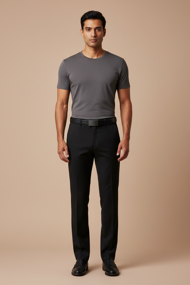Pantalon De Smoking Noir - Gabardine
