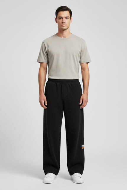 Pantalon Noir Ample Sport Décontracté Homme Coton - Molleton