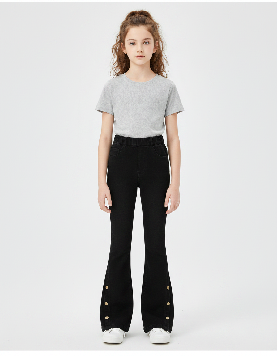 Pantalon Patte D'éléphant Noir Jean