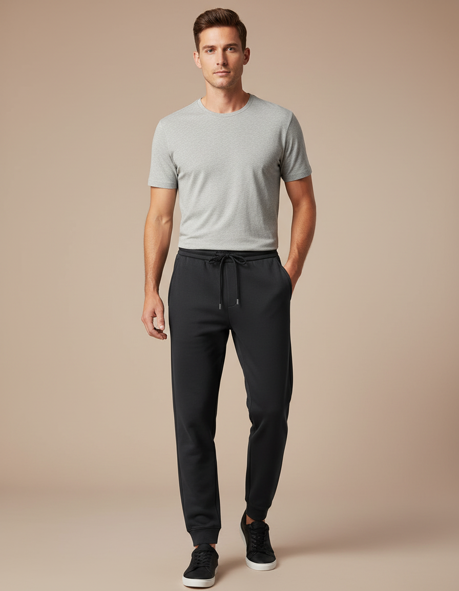 Pantalon Jogging Noir - Molleton