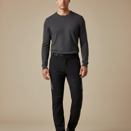 Pantalon Noir Homme Équitation Sport Ajusté Technique - Polyester