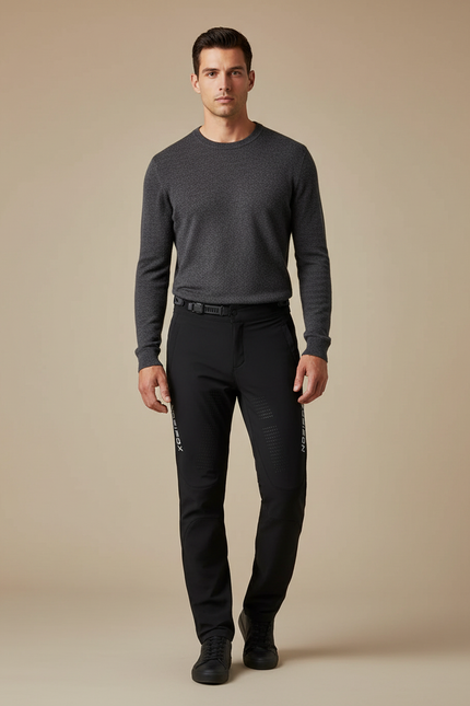 Pantalon Noir Homme Équitation Sport Ajusté Technique - Polyester
