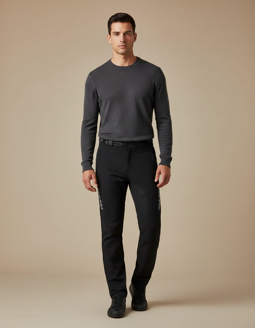 Pantalon Noir Homme Équitation Sport Ajusté Technique - Polyester