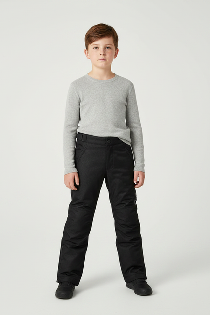 Pantalon Noir Enfant Imperméable Hiver Chaud - Polyester