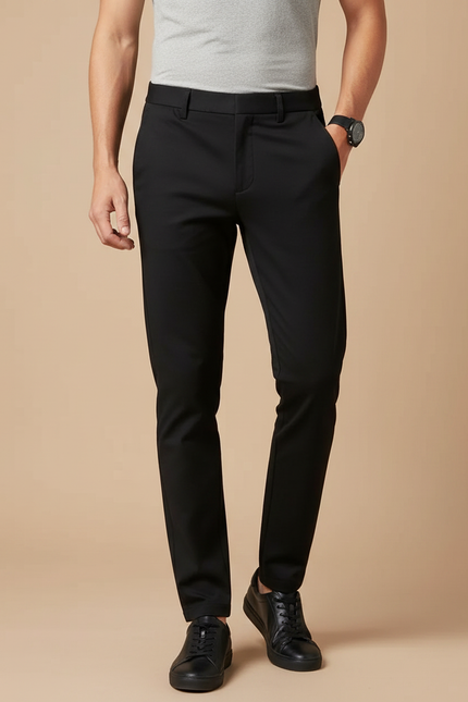 Pantalon Noir Slim Extensible Classique Homme - Polyester
