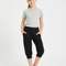 Pantalon Noir Fille Capri Coton Confortable Décontracté