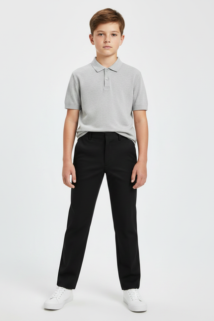 Pantalon Cigarette Noir - Gabardine