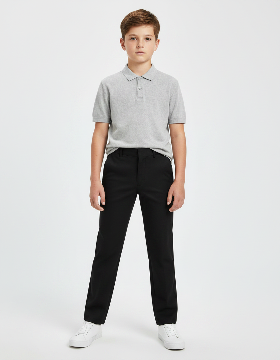 Pantalon Cigarette Noir - Gabardine