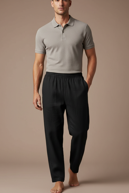 Pantalon Pyjama Noir Homme - Lin