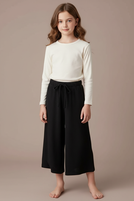 Pantalon Culotte Noir - Maille