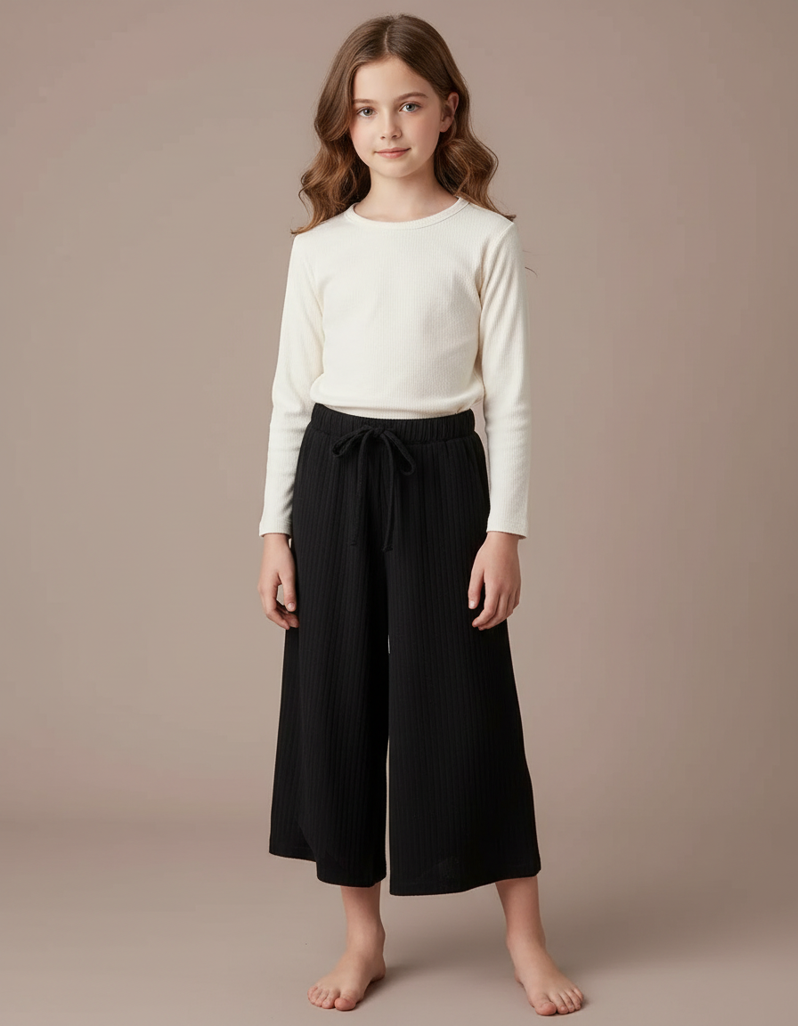 Pantalon Culotte Noir - Maille