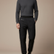 Pantalon Noir Matelassé Homme Sportif Décontracté Hiver - Polyester