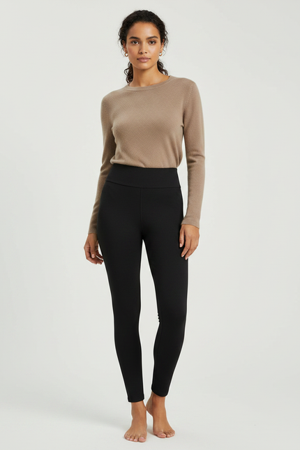 Pantalon Noir Élastique Moulant Confortable Sportif - Polyester