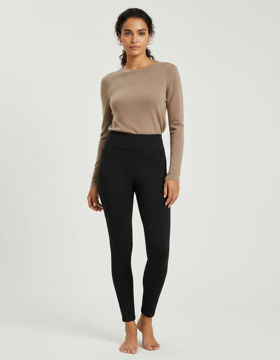 Pantalon Noir Élastique Moulant Confortable Sportif - Polyester