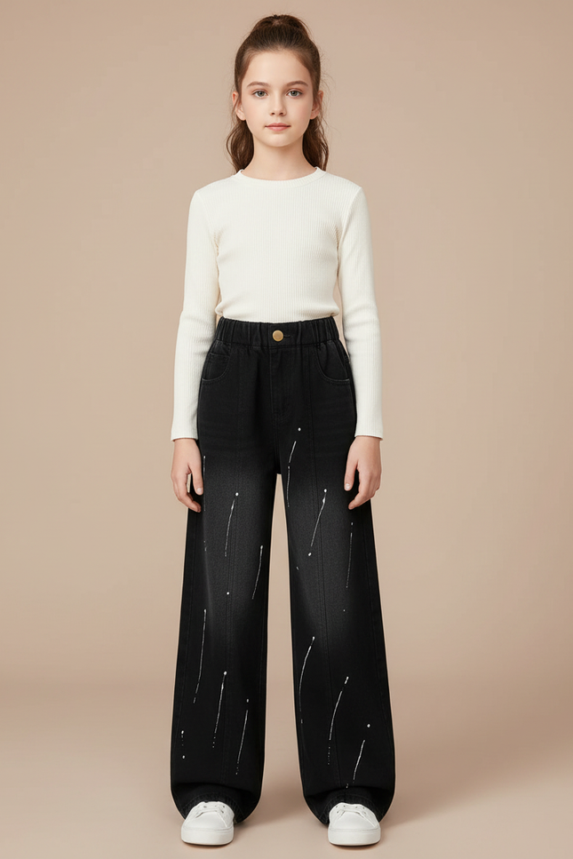 Pantalon Large Jean Noir
