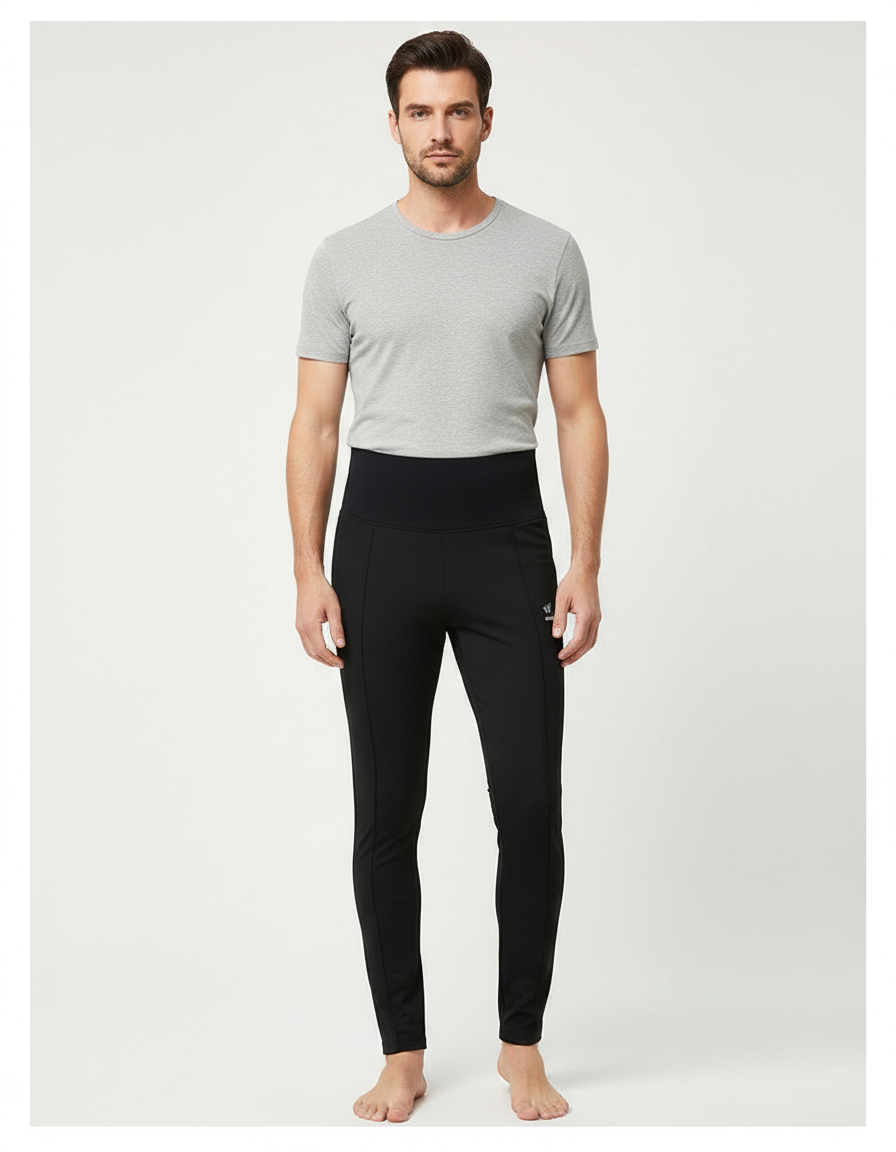Pantalon Noir Slim Sport Homme Confortable Yoga - Polyester