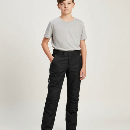 Pantalon Noir Enfant Sportif Imperméable Résistant Hiver - Polyester